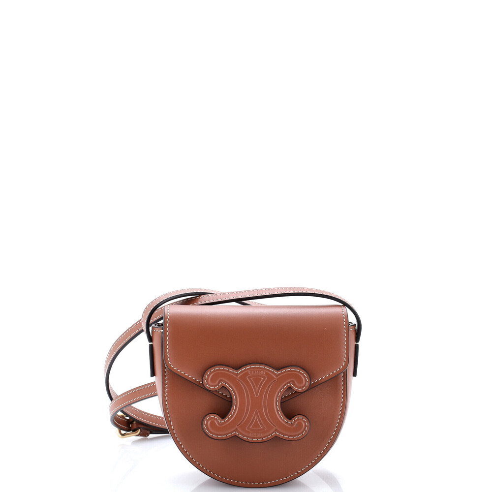 Celine Mini Cuir Triomphe Besace Flap Bag Leather